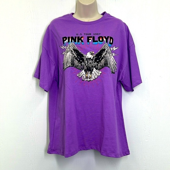 Pink Floyd - NWT US Tour 1967 Bald Eagle Graphic Oversized T Shirt  Size XS - Picture 1 of 10